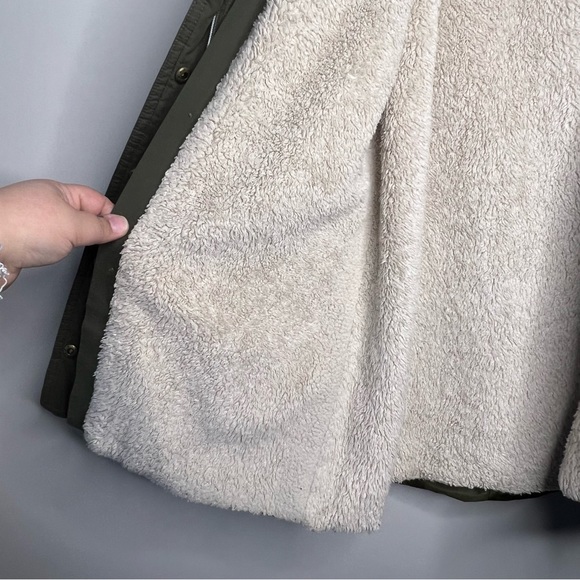 Ricki’s woman’s Fleece vest Winter Thick Long Parka Jacket Hooded green XS - Picture 8 of 16